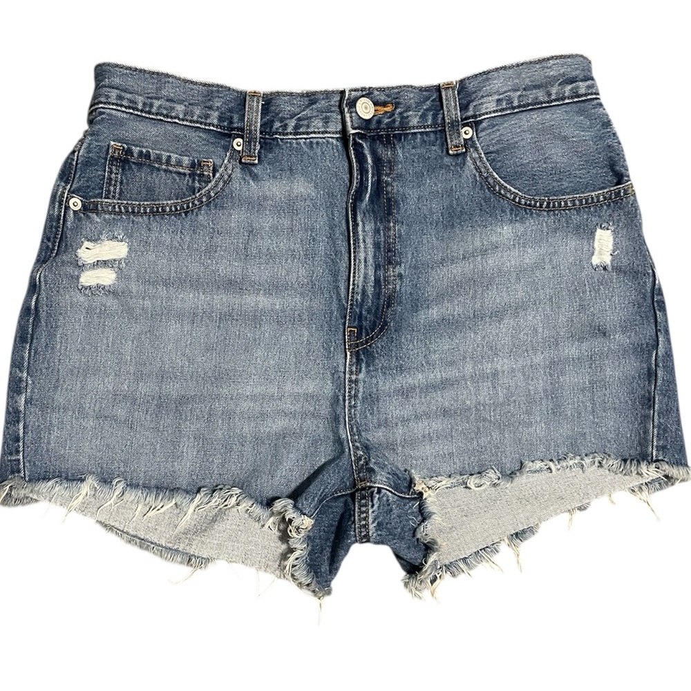 Uniqlo High-Waisted Distressed Jean Shorts 30 EUC